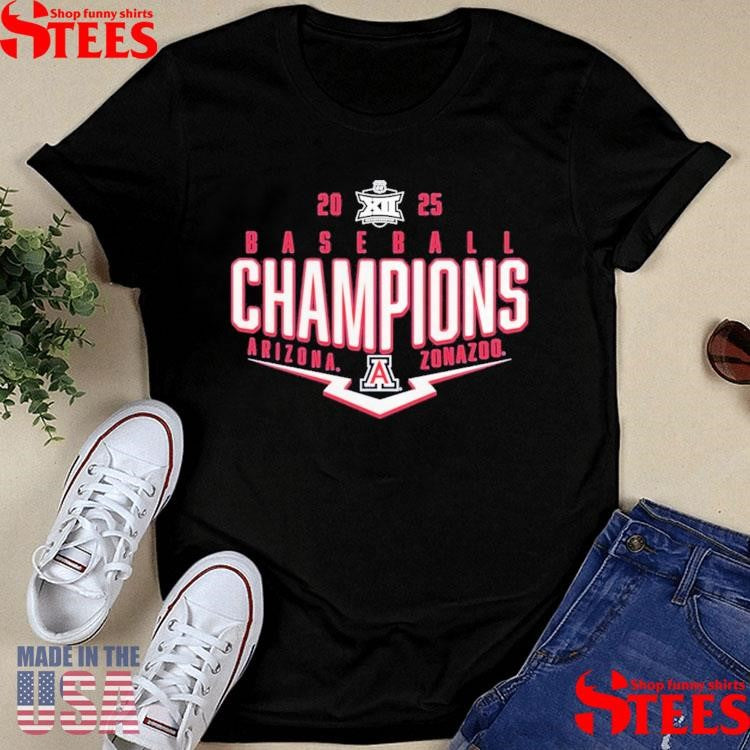 Arizona Wildcats 2025 Big 12 Baseball Conference Tournament Champions Playoff Pitch Shirts