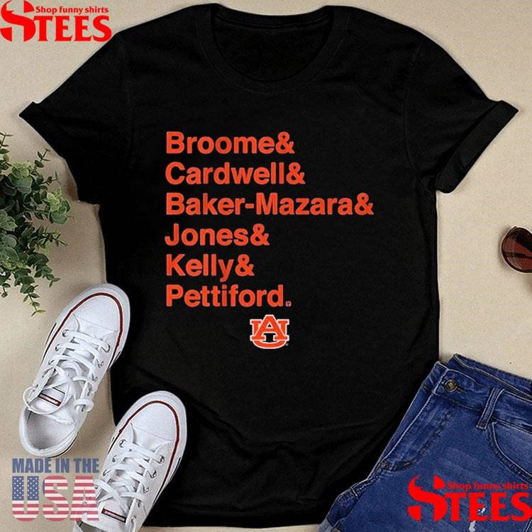 Auburn Basketball Broome & Cardwell & Baker-mazara & Jones & Kelly & Pettiford Shirts