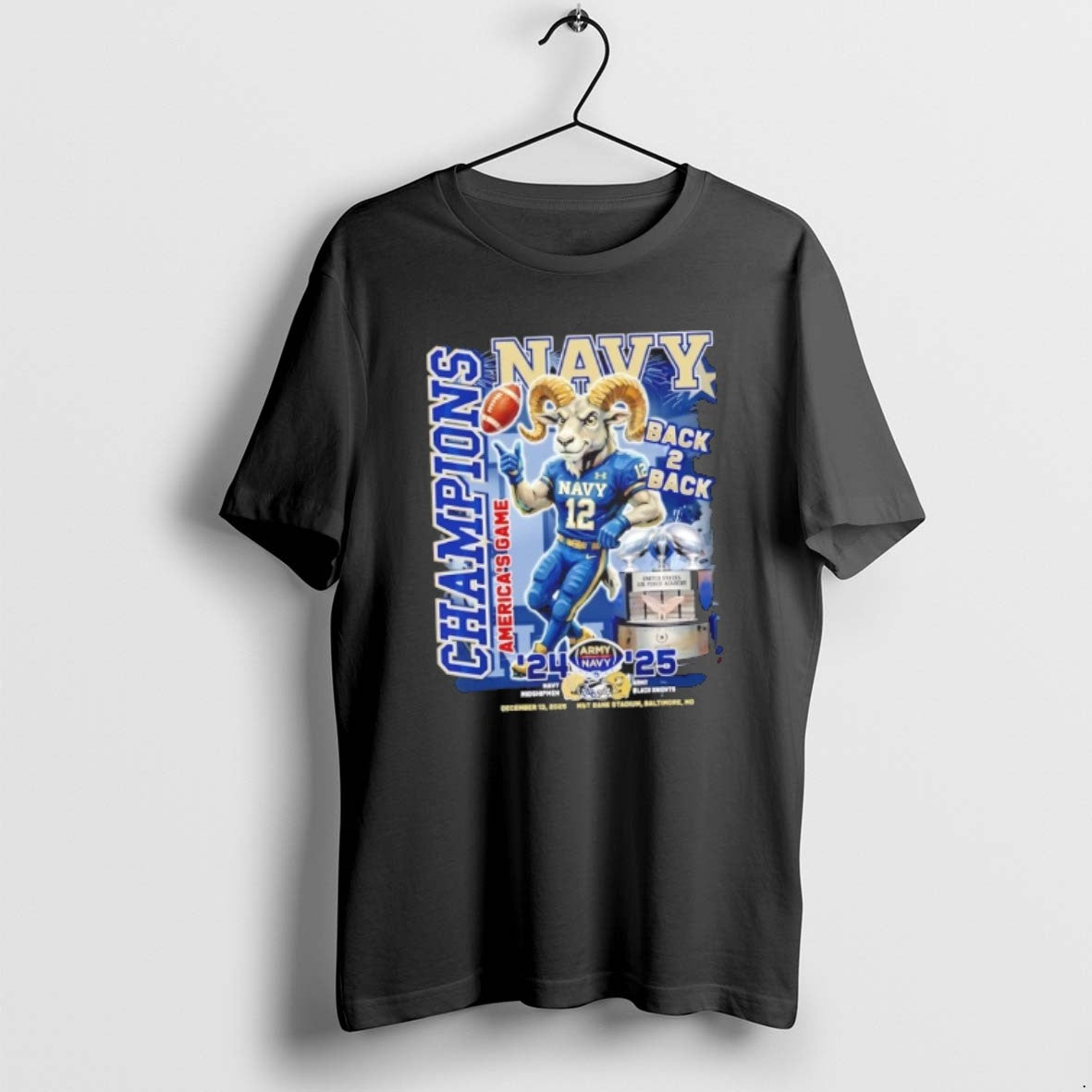 Official Back 2 Back 2024 25 Americas Game Champions Navy Midshipmen Vs Army Black Knights