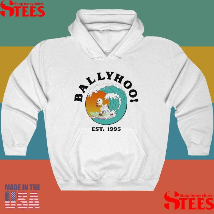 Ballyhoo! Crab Bait Est 1995 Skeleton Surf T-shirt