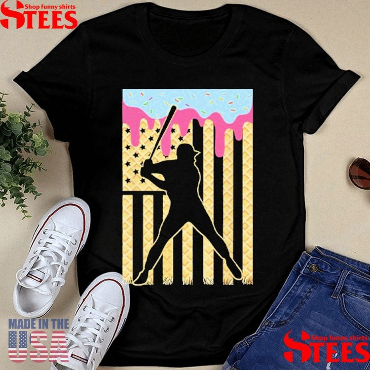 Baseball Ice Cream Drip Shirts
