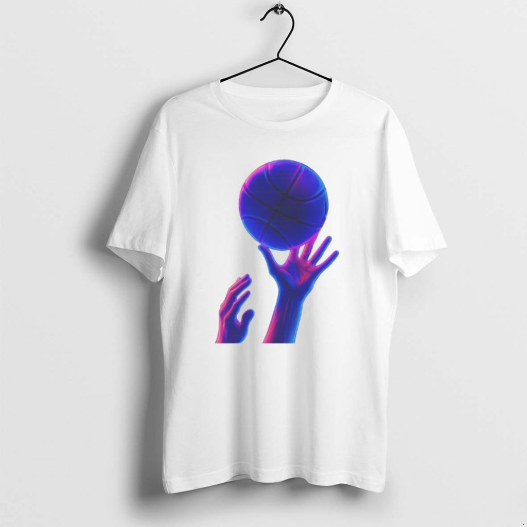 Official Basketball Hands Neon Vaporwave Graphic
