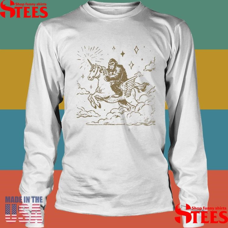 Bigfoot Riding On A Unicorn T-shirts