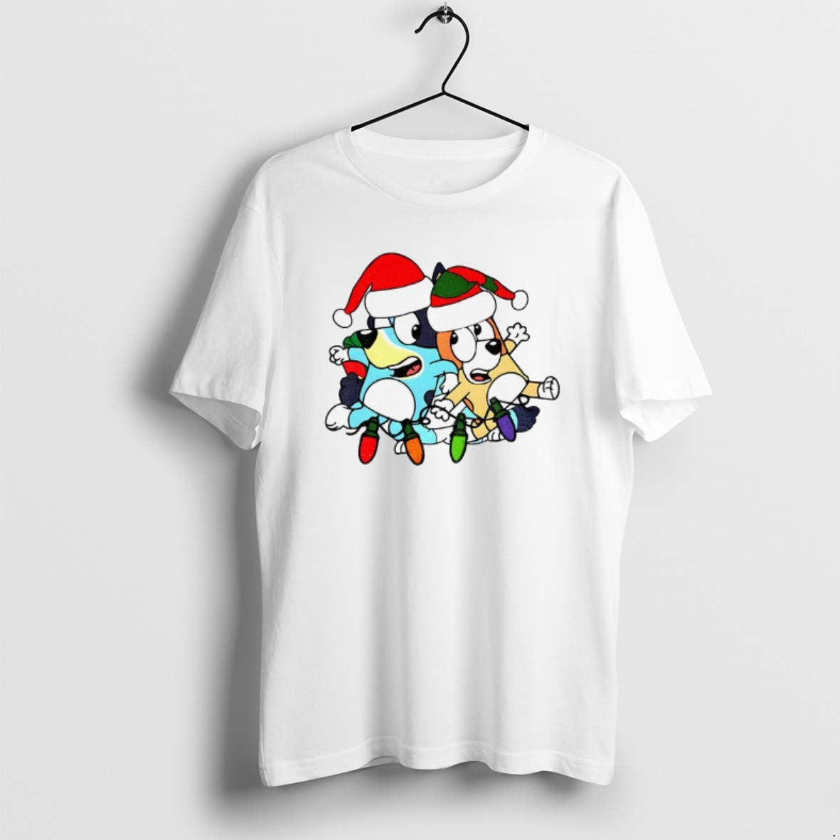 Official Bluey And Bingo Santa Hat Christmas Lights Merry Christmas 2025