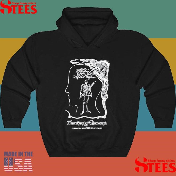 Brain Dead Fantasy Games Forbidden Knowledge Relieved Sacred Magic Skeleton Sword Shirts