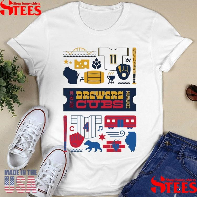 Brewers Cubs The Fourth Entry In Artist Game Card Series T-shirts
