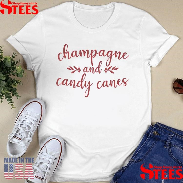 Champagne And Candy Canes Christmas T-shirt