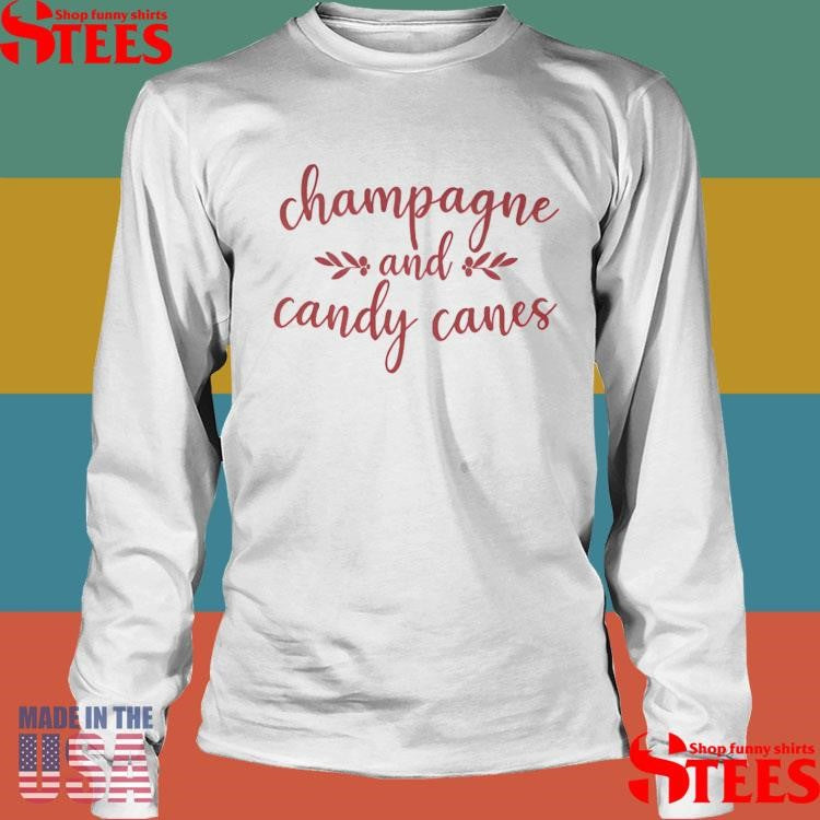 Champagne And Candy Canes Christmas T-shirt