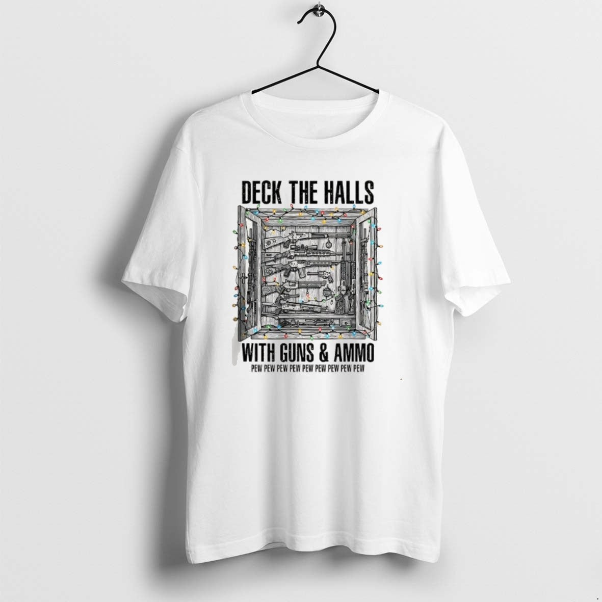 Official Deck The Halls With Guns And Ammo Pew Pew Pew Pew Pew Christmas Light
