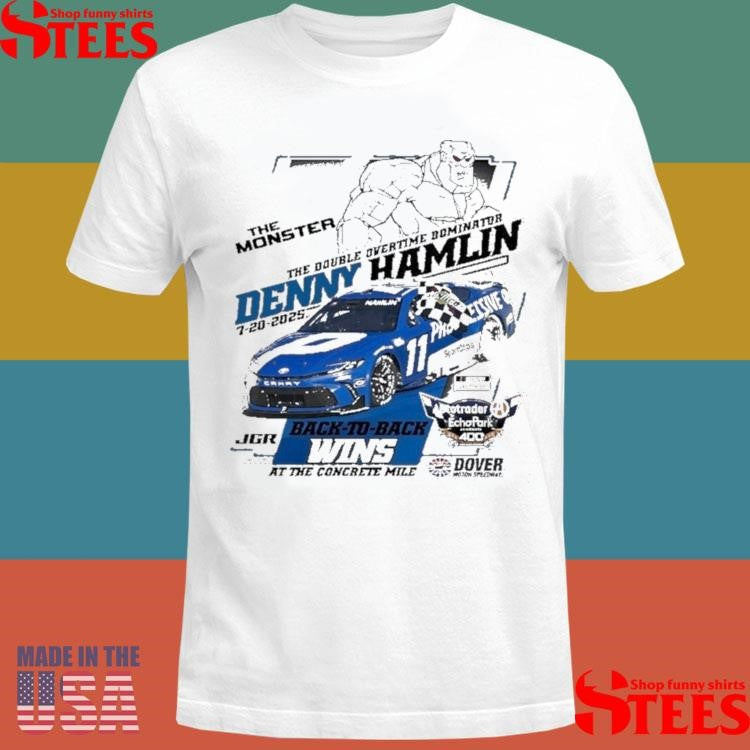 Denny Hamlin Checkered Flag Sports 2025 Autotrader Echopark Automotive 400 Race Win T-Shirts