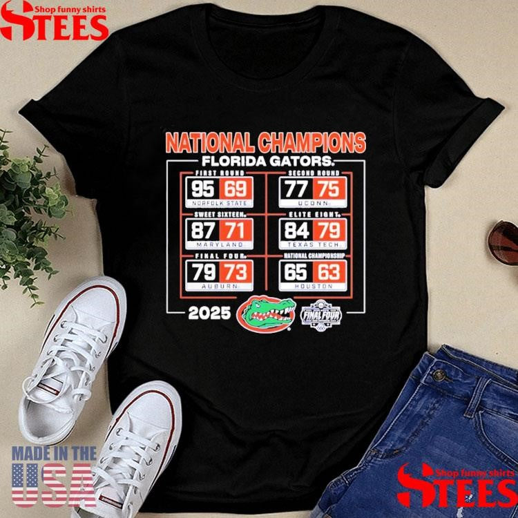 Florida Gators 2025 Ncaa Men’s Basketball National Champions Score Shirts