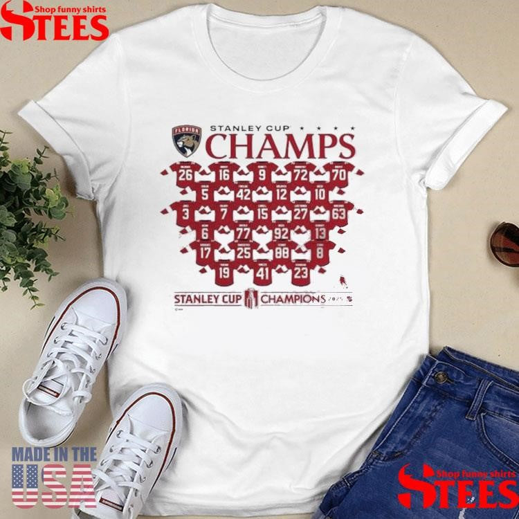 Florida Panthers 2025 Stanley Cup Champions Jersey Roster T-shirt