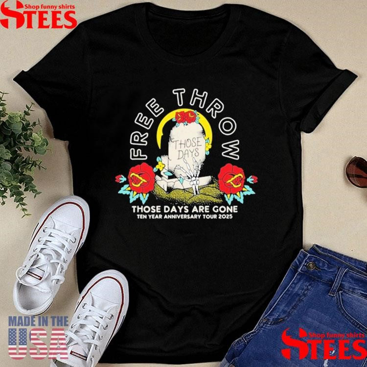 Free Throw Those Days Are Gone Ten Year Anniversary Tour 2025 Grave T-shirt