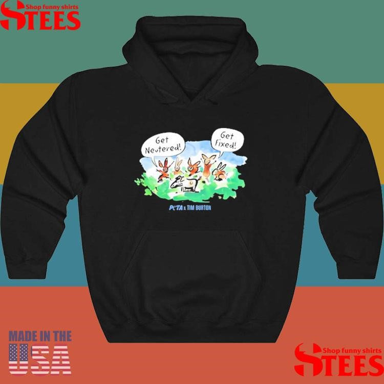 Get Netered Get Fixed Peta X Tim Burton Levi And Rabbits Shirts