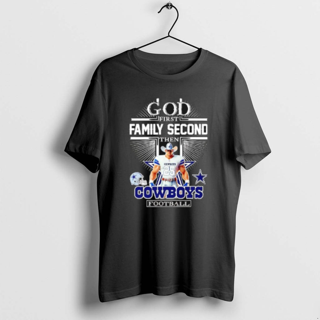 Official God First Family Second Then Dallas Cowboys Football Mascot 2025