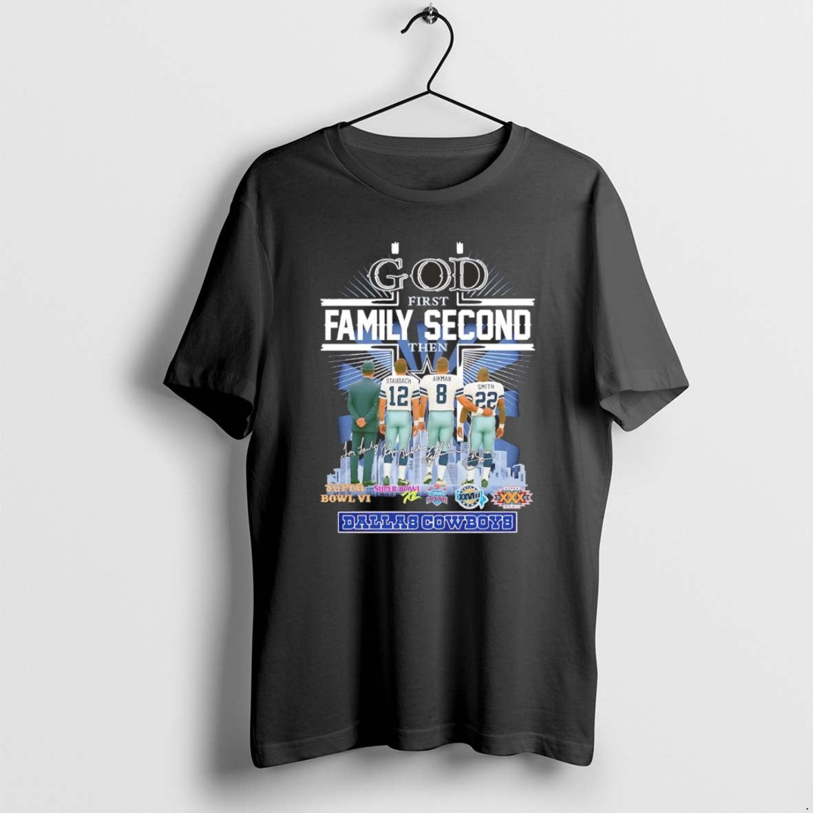 Official God First Family Second Then Dallas Cowboys Players Christmas Chriast