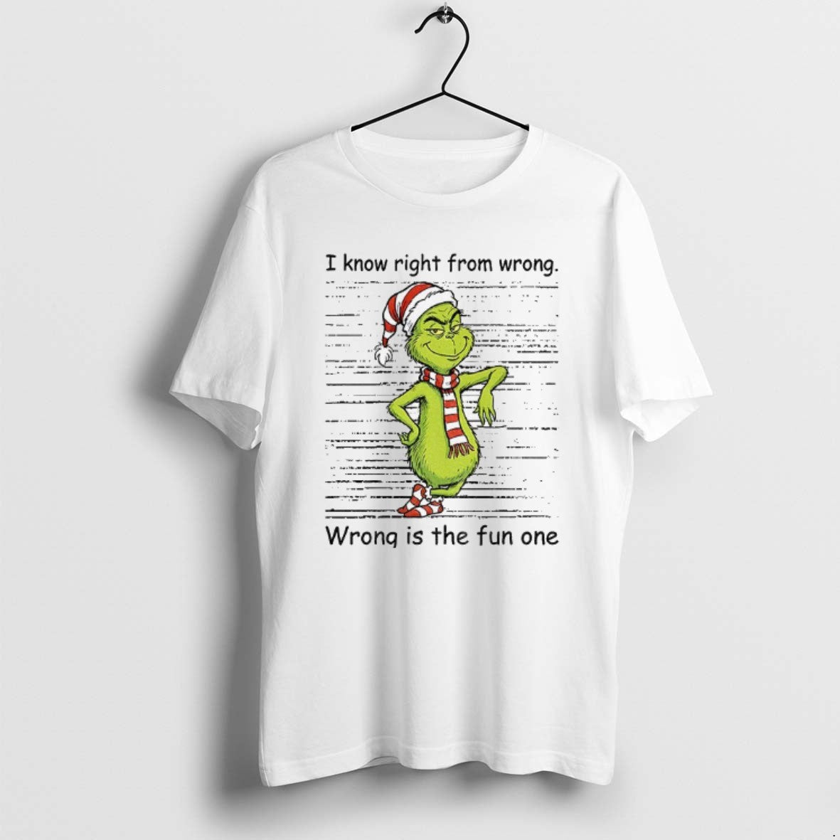 Official Grinch Santa I Know Right From Wrong Wrong Is The Fun One Christmas
