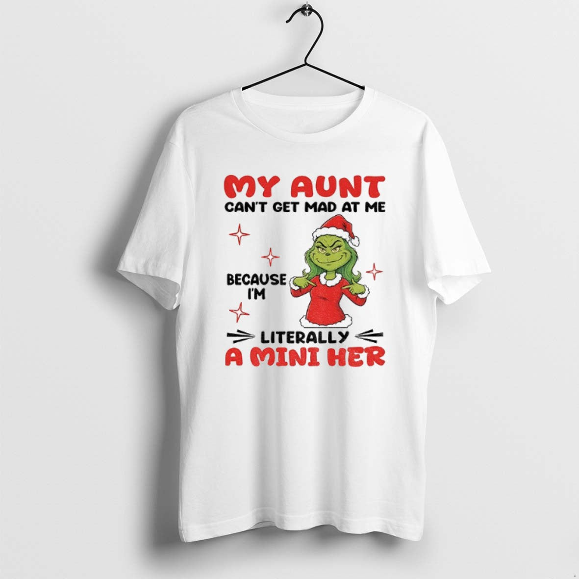 Official Grinch Santa Hat My Aunt Cant Get Mad At Me Because Im Literally