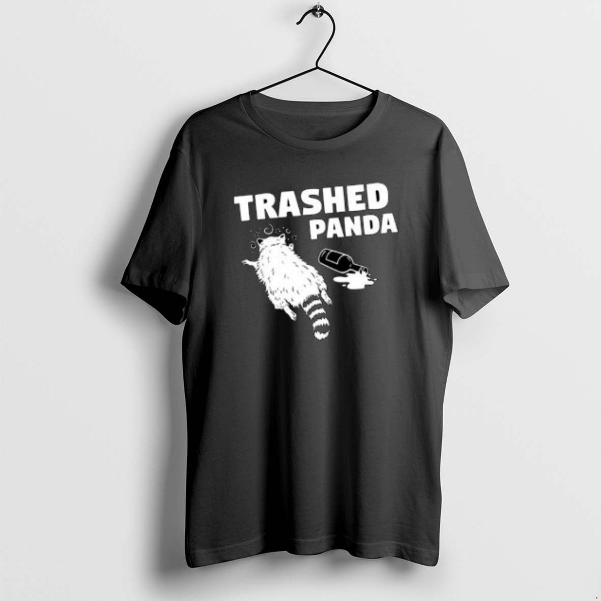 Official Hanover Drunk Raccoon Trashed Panda Circle Black