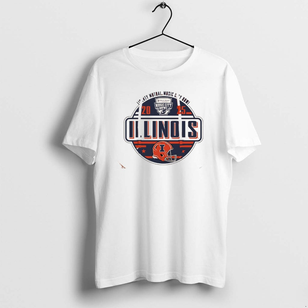 Official Illinois Football 2025 Music City Bowl Logo Christmas