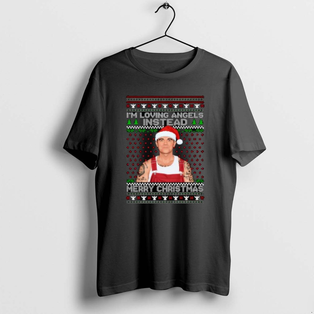 Official Im Loving Angels Instead Robbie Williams Christmas Ugly Circle Black