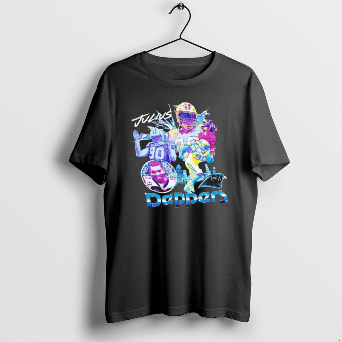 Official Julius Peppers Carolina Panthers Vintage Graphic Blackshirt