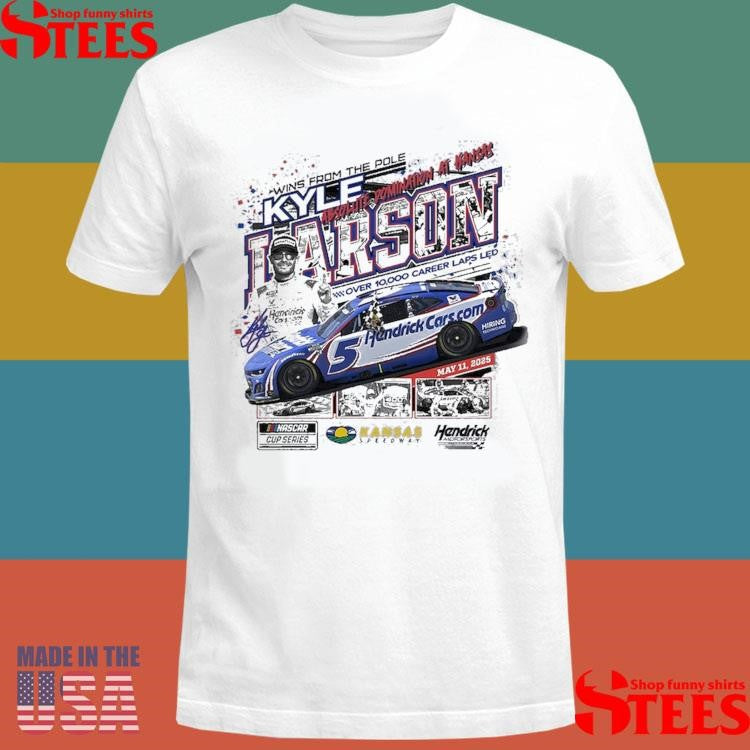 Kyle Larson Checkered Flag Sports Heather Gray 2025 Adventhealth 400 Race Winner Shirts