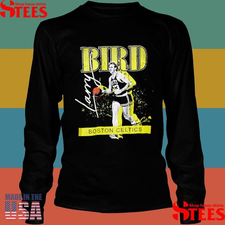 Larry Bird Black Boston Celtics Neon Pop Player Shirts