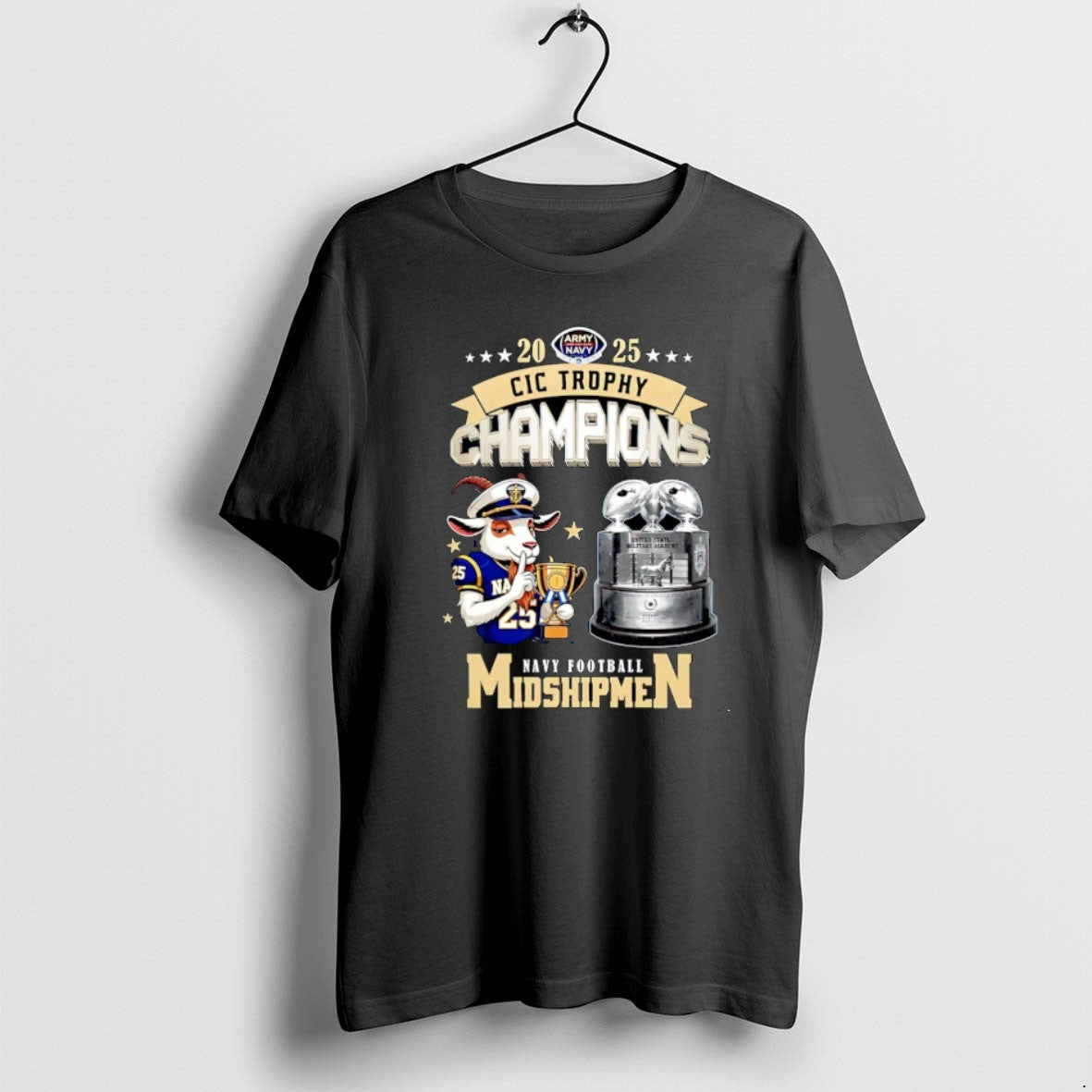 Official Navy Midshipmen Football 2025 Cic Trophy Champions Mascot Christmas
