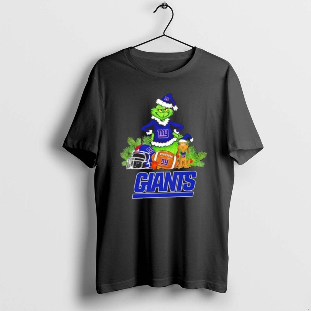 Official New York Giants Football X Grinch And Max Dog Merry Christmas