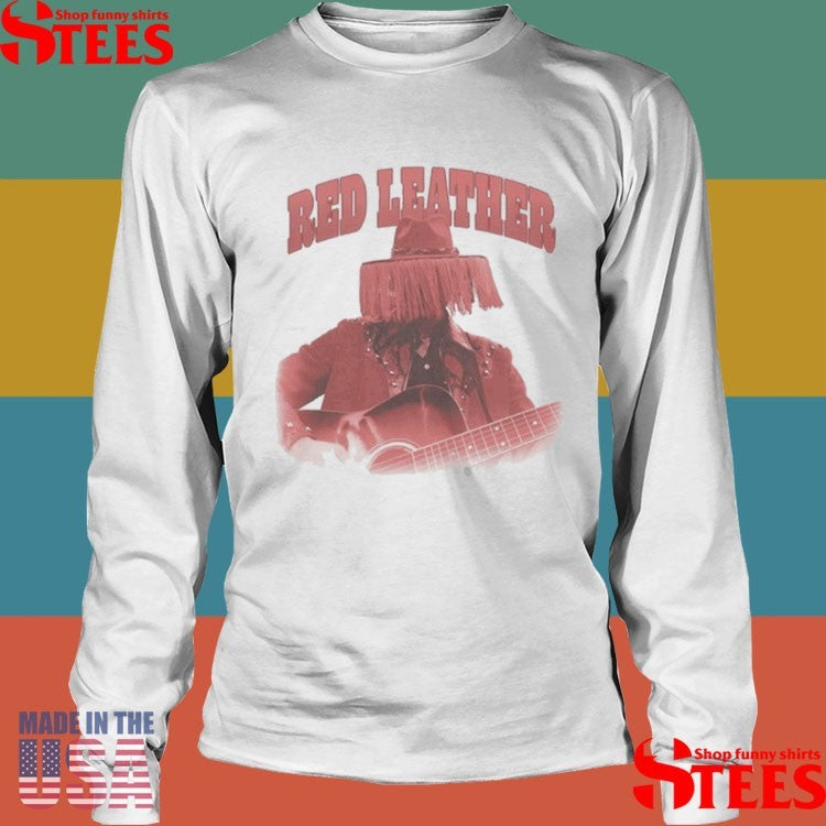 Red Leather Hat Guitar Shirts