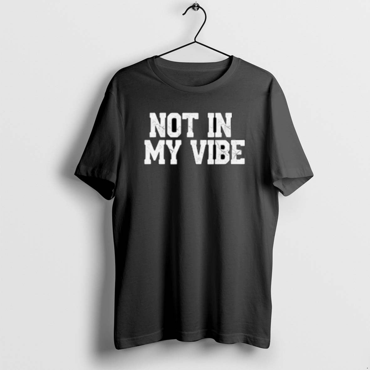Official Retro Distressed Not In My Vibe Circle Black