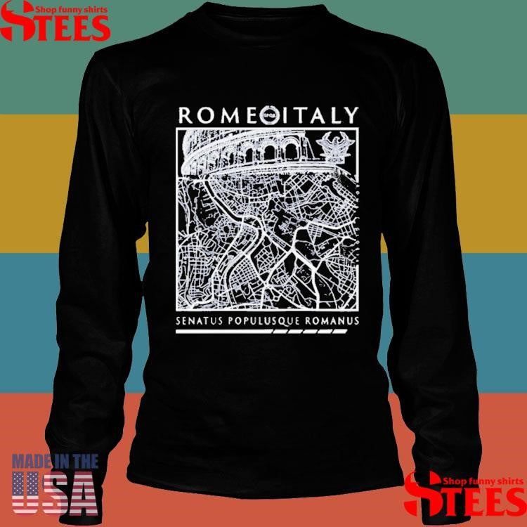 Rome Italy Map Senatus Populusque Romanus T-shirt