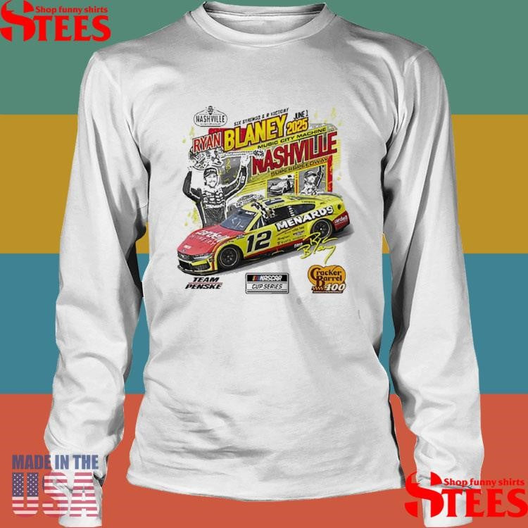 Ryan Blaney Checkered Flag Sports 2025 Cracker Barrel 400 Race Winner Shirts