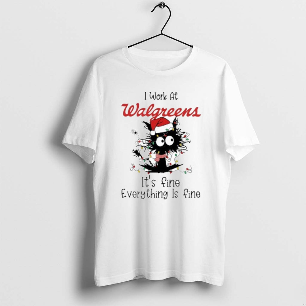 Official Santa Light Cat I Work At Walgreens Its Fine Everything Is Fine