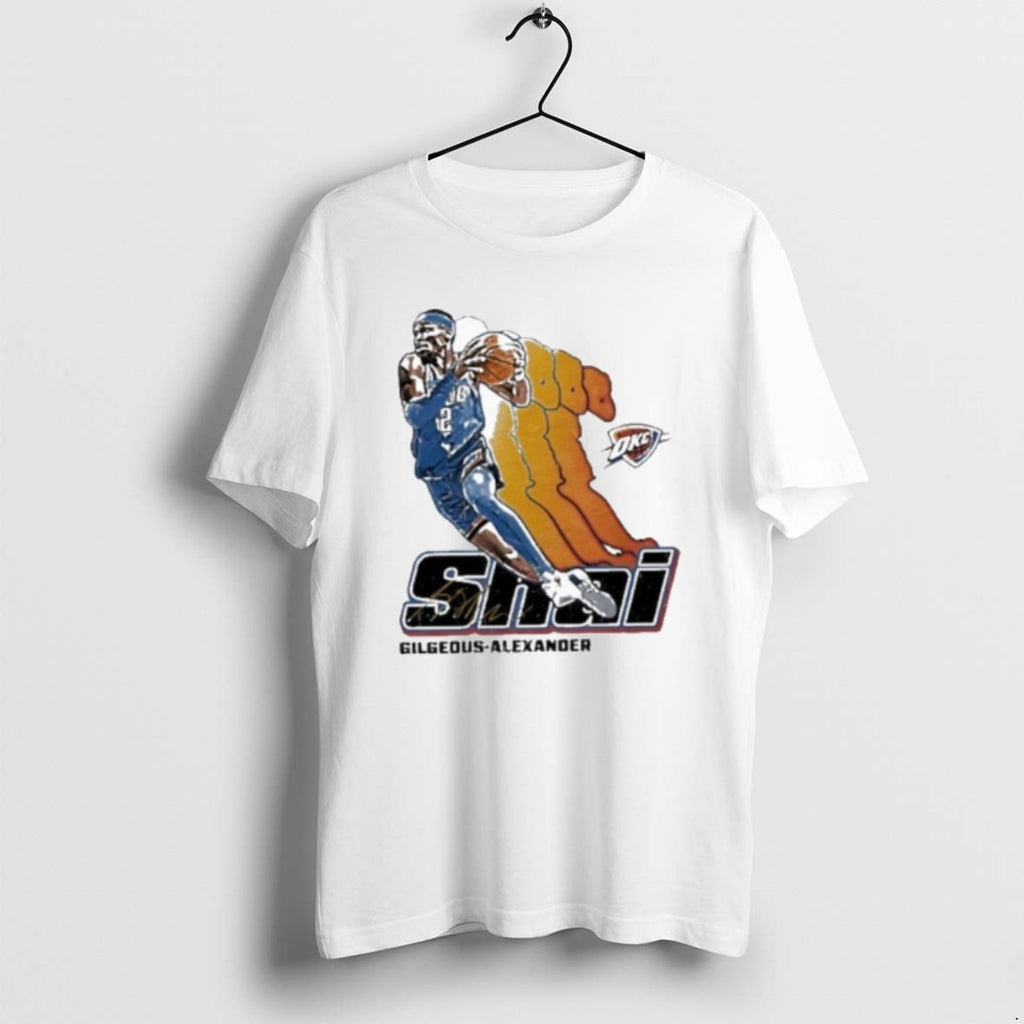 Official Shai Gilgeous Alexander Oklahoma City Thunder Signature 2 Retro Vibe Graphic