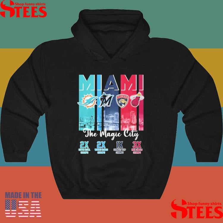 Skyline Miami Sports Dolphins Marlins Heart Florida Panthers The Magic City Shirts