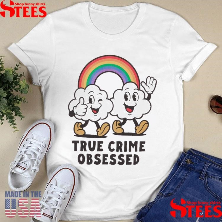True Crime Obsessed Clouds Pink T-shirt
