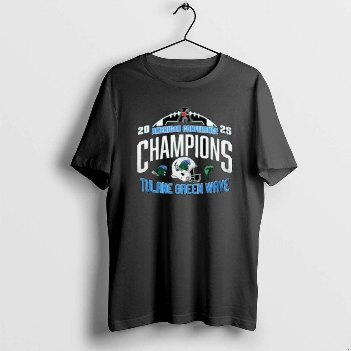 Official Tulane Green Wave 2025 American Football Champions Helmet Circle Black