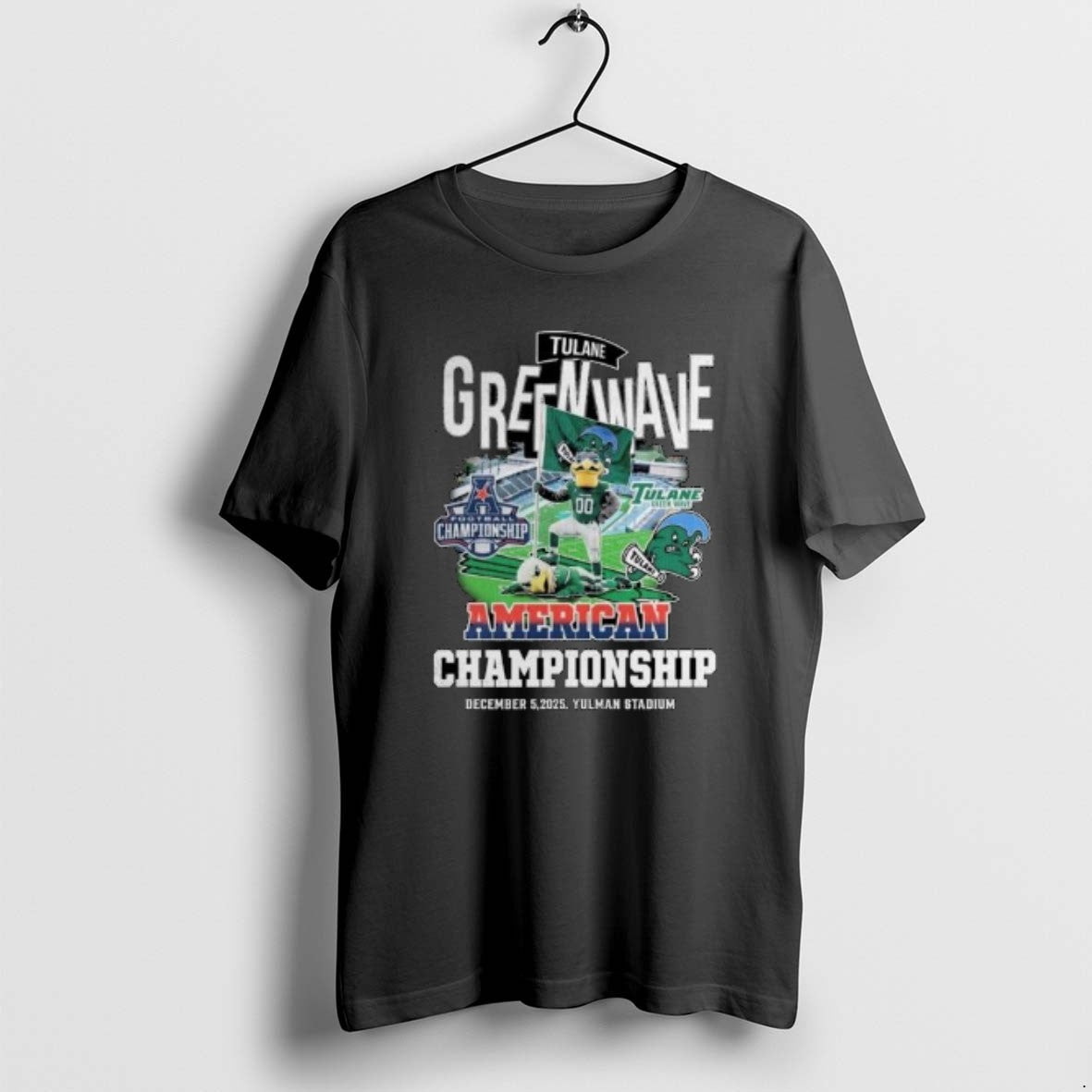 Official Tulane Green Wave American Championship December 5 2025 Yulman Stadium Circle Black