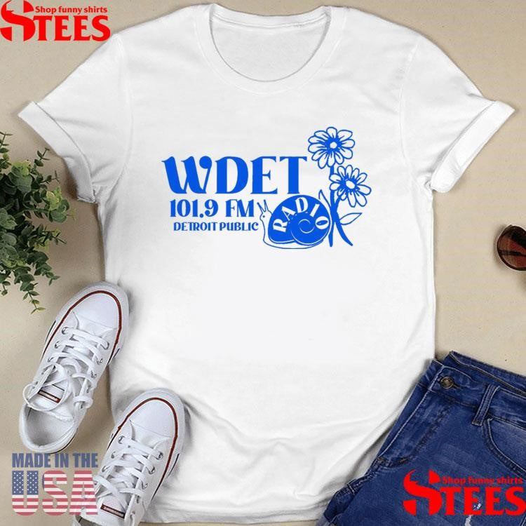 WDET Blue Simple Logo Detroit Public T-shirt