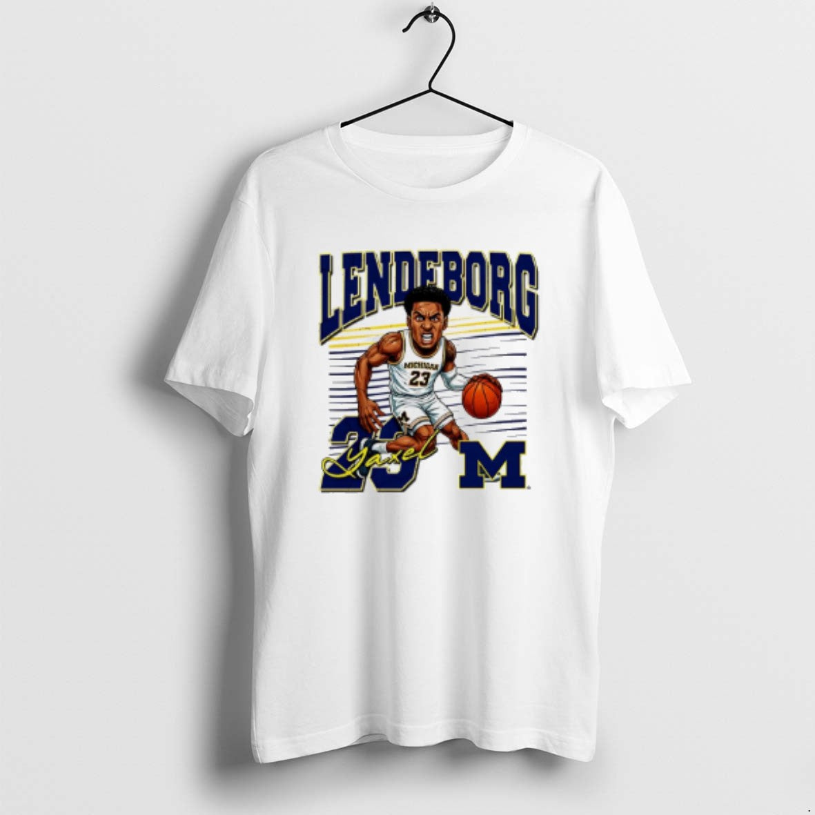 Official Yaxel Lendeborg Michigan Basketball Caricature