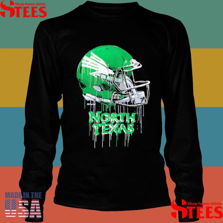 Youth Vive La Fete Black North Texas Mean Green Dripping Football Helmet Shirts