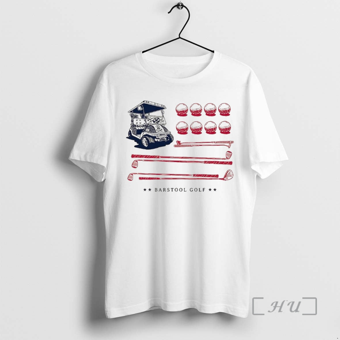 Officials Barstool Golf Cart Ball And Club Usa Flag