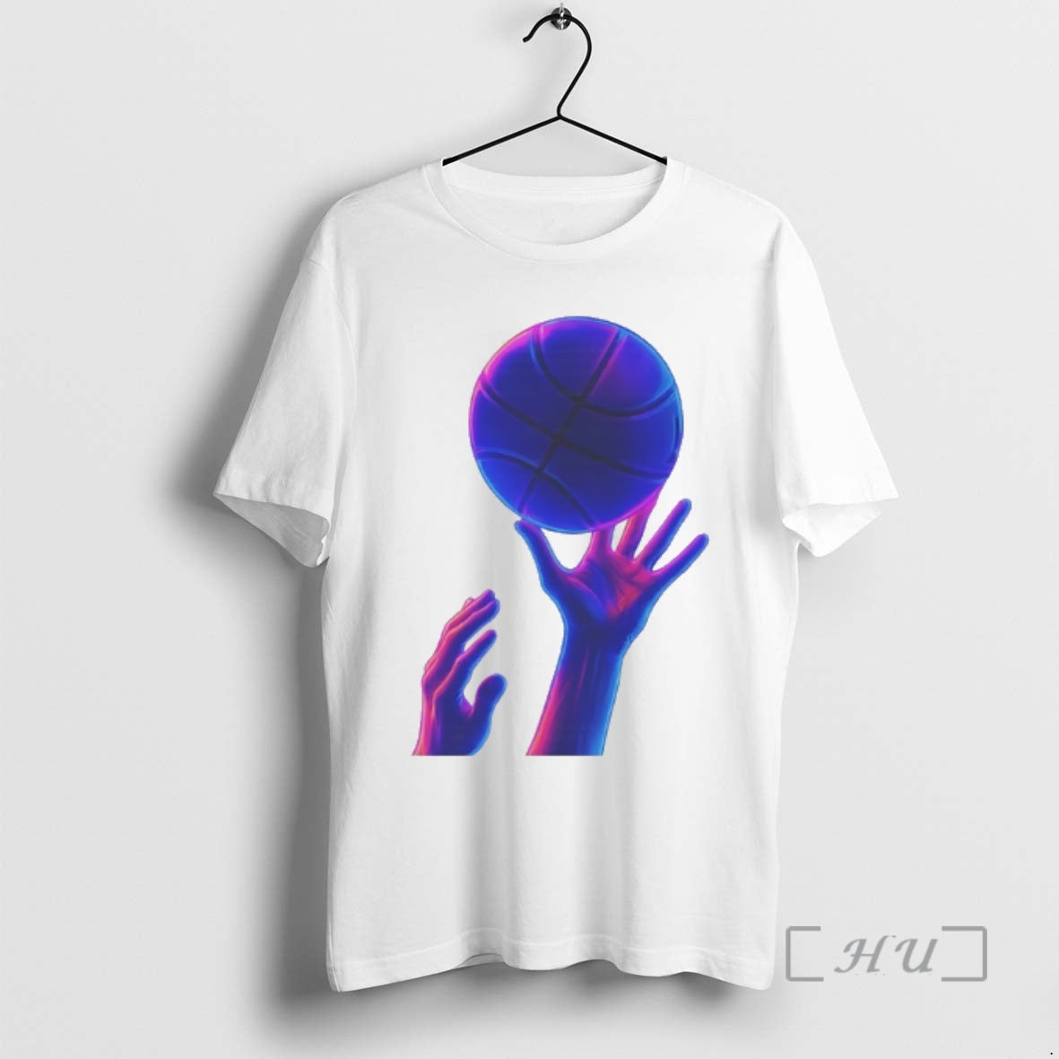 Officials Basketball Hands Neon Vaporwave Graphic