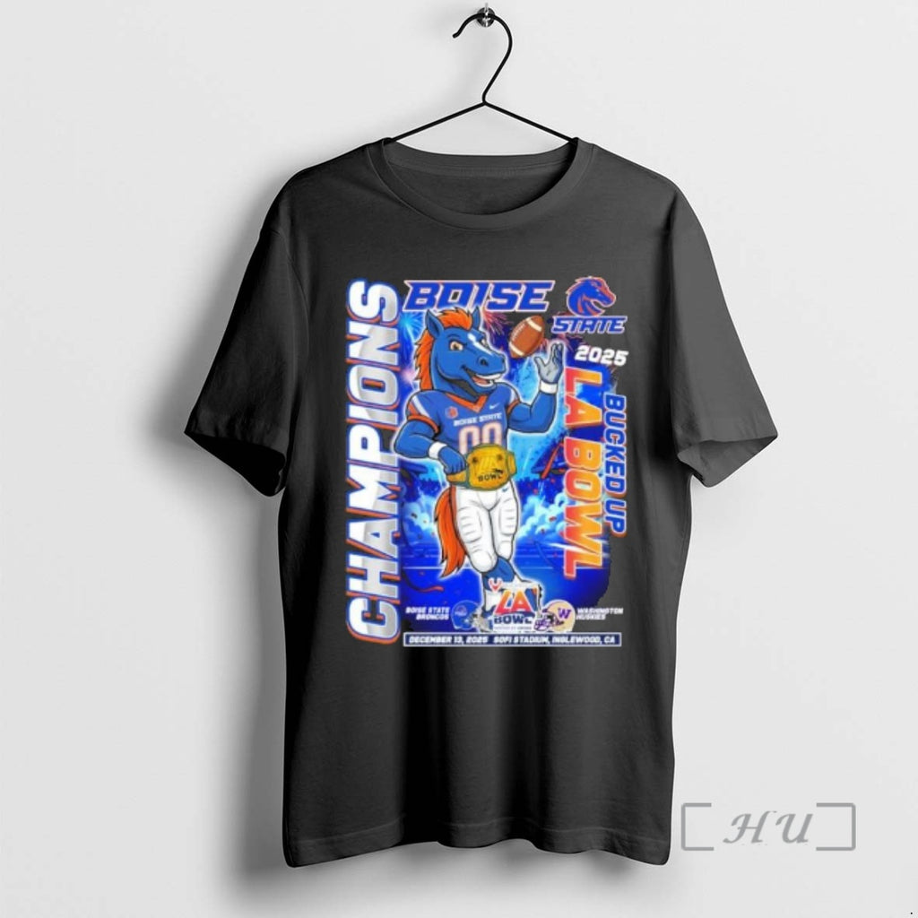 Officials Boise State Broncos Mascot 2025 Bucked Up La Bowl Champions Premium T Shirts Sweater