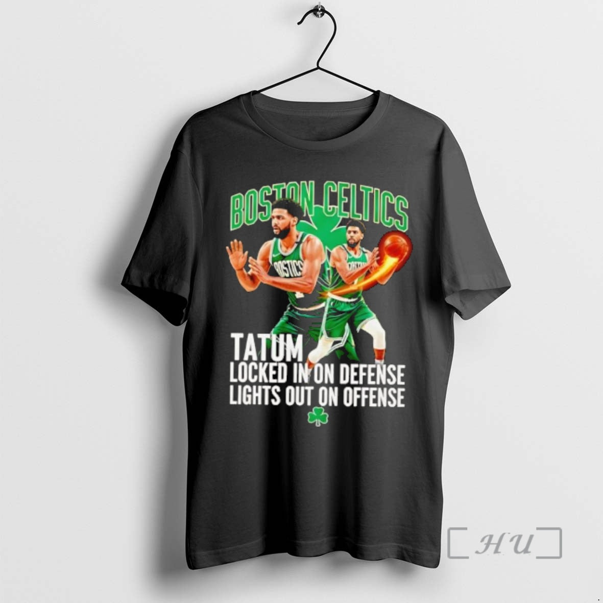Officials Boston Celtics Tatum Locked In On Defense Lights Out On Offense Premium T Shirts