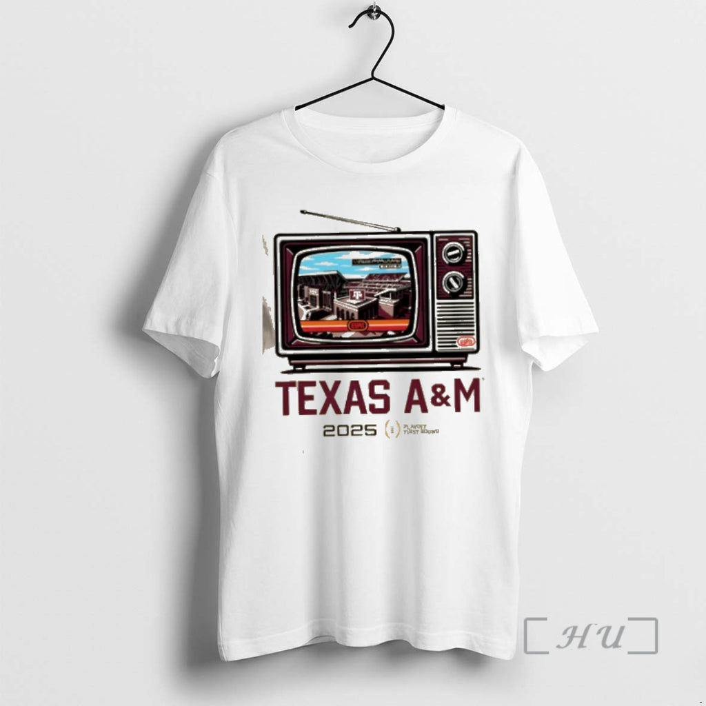 Officials Cfp Playoff First Round 25 26 Texas Am Aggies Tv Stadium Premium T Shirts