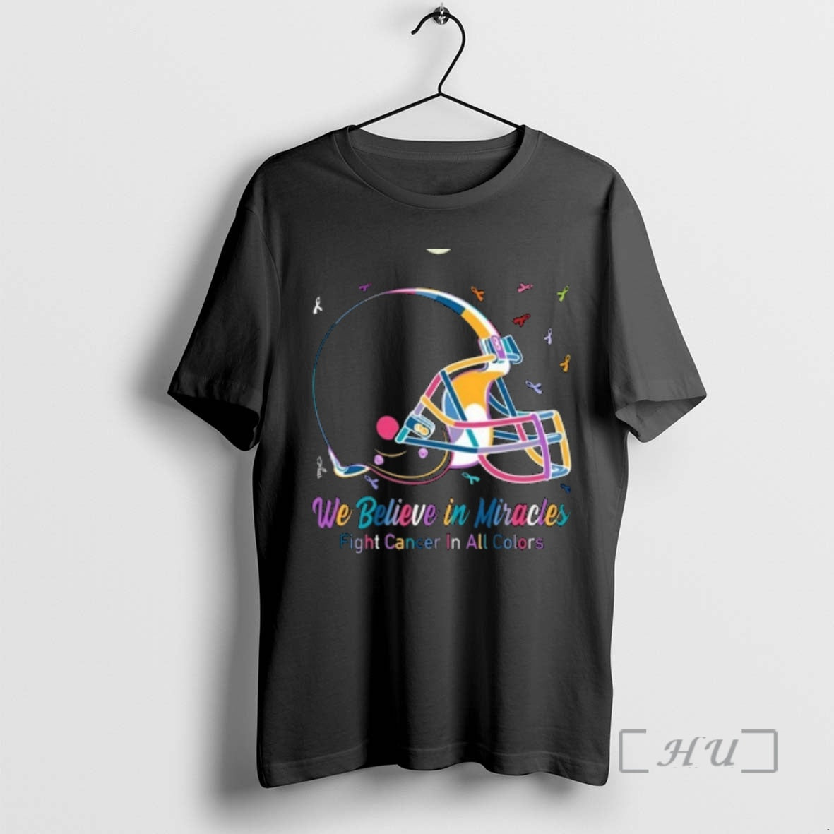 Officials Cleveland Browns We Believe In Miracles Fight Cancer In All Colors Premium T Shirts