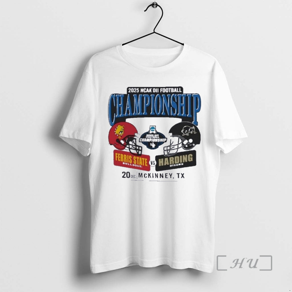 Officials Ferris State Bulldogs At Harding Bisons Dii Football Championship Helmet Matchup Premium T Shirts